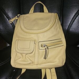 Tignanello Yellow Leather Backpack